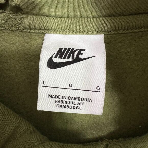 Nike Sportswear Club Fleece‎ Allover Print Mens Large Pullover Hoodie Green - Picture 3 of 11